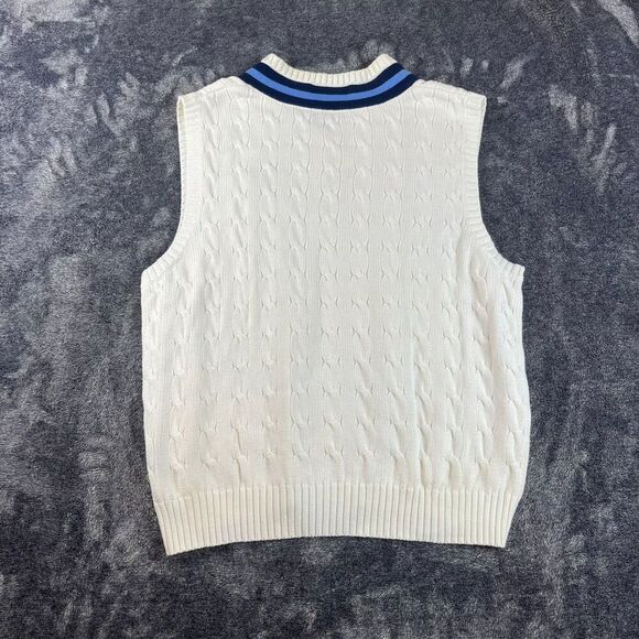 Vtg Polo Ralph Lauren Cricket Cable Knit Sweater Vest Tennis Logo Sleeveless XL - Picture 10 of 12